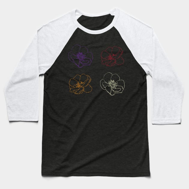 Flower Baseball T-Shirt by Flowerart1232